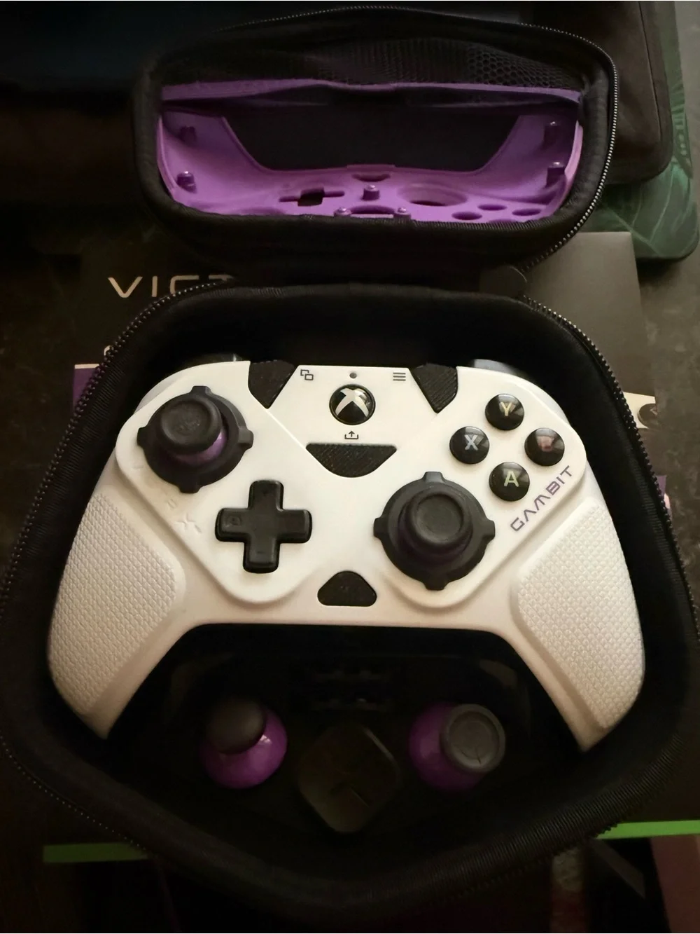 Victrix Gambit Dual Core White & Purple Tournament Controller for Xbox